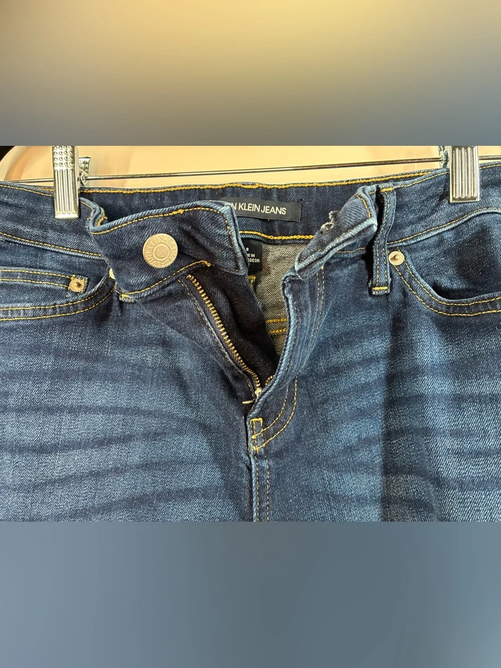 Calvin Klein Jeans Women's Size 8 Blue Denim Bermuda Shorts Stretch